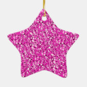 Druzy kwarts kristallen - fuchsia roze keramisch ornament (Achterkant)