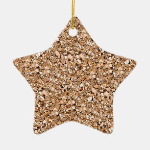 Druzy kwarts kristallen - roos goudkleur keramisch ornament