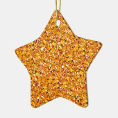 Druzy kwarts kristallen - tangerine sinaasappel keramisch ornament (Links)