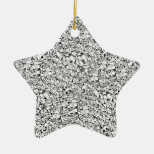 Druzy kwarts kristallen - witte goudkleur keramisch ornament