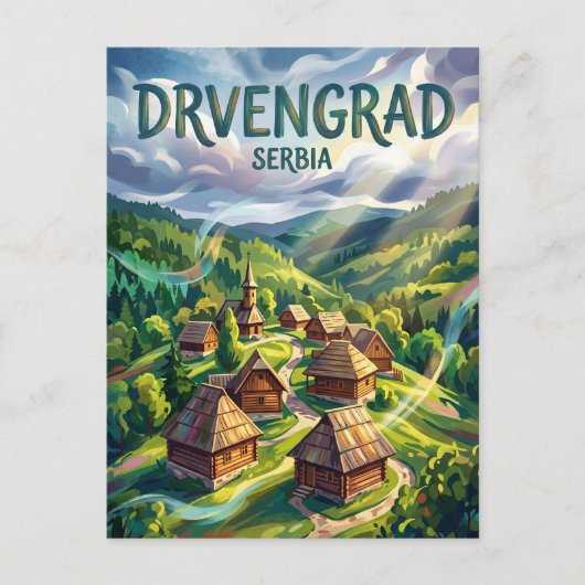 Drvengrad Servië Briefkaart (Voorkant)