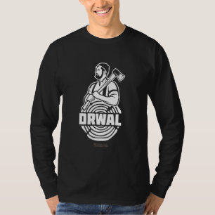 Drwal Lumberjack Poland Man met baard en koolvis T-shirt