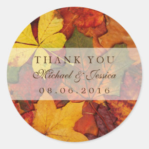 Dry Autumn Leaf Fall Wedding Dank je Sticker