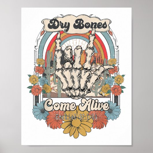Dry Bones Come Alive Christian, Christian Motivati Poster (Voorkant)
