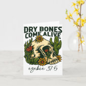 Dry Bones Come Alive Christian Skeleton Floral Eze Kaart (Gele Bloem)