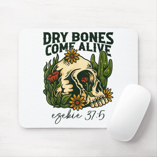 Dry Bones Come Alive Christian Skeleton Floral Eze Muismat (Met muis)