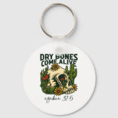 Dry Bones Come Alive Christian Skeleton Floral Eze Sleutelhanger (Voorkant)