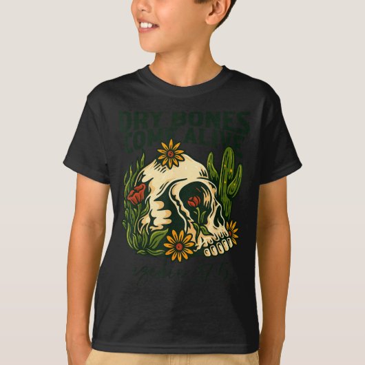 Dry Bones Come Alive Christian Skeleton Floral Eze T-shirt (Voorkant)