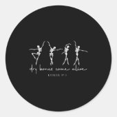 Dry Bones Come Alive Dancing Ballet Skeleton Ezeki Ronde Sticker (Voorkant)
