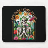 Dry Bones Come Alive Funny Skeleton Floral Christi Muismat (Voorkant)