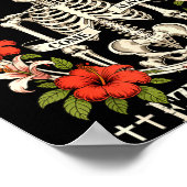 Dry Bones Come Alive Funny Skeleton Floral Christi Poster (Hoek)