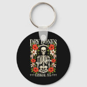 Dry Bones Come Alive Funny Skeleton Floral Christi Sleutelhanger (Voorkant)