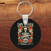 Dry Bones Come Alive Funny Skeleton Floral Christi Sleutelhanger (Voorkant)