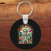 Dry Bones Come Alive Funny Skeleton Floral Christi Sleutelhanger (Voorkant)