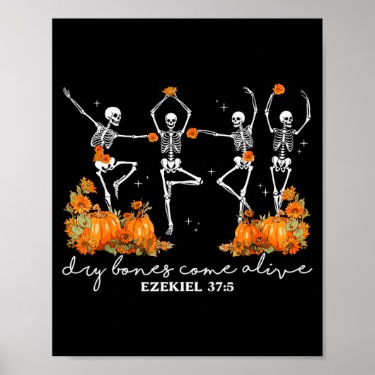 Dry Bones Come Alive Halloween Skeleton Dancing Ch Poster (Voorkant)