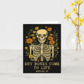 Dry Bones Come To Life Dancing Floral Skeleton  Kaart (Gele Bloem)