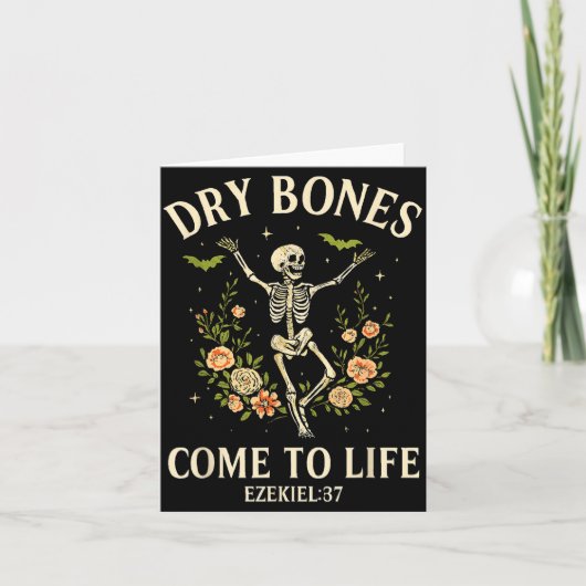 Dry Bones Come To Life Dancing Floral Skeleton  Kaart (Voorkant)
