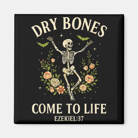 Dry Bones Come To Life Dancing Floral Skeleton  Magneet (Voorkant)