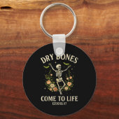 Dry Bones Come To Life Dancing Floral Skeleton Sleutelhanger (Voorkant)