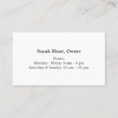 Dry Cleaner Laundry Service Tuxedo Visitekaartje (Achterkant)