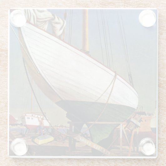 Dry Dock van John Atherton Glazen Onderzetter (Achterkant)