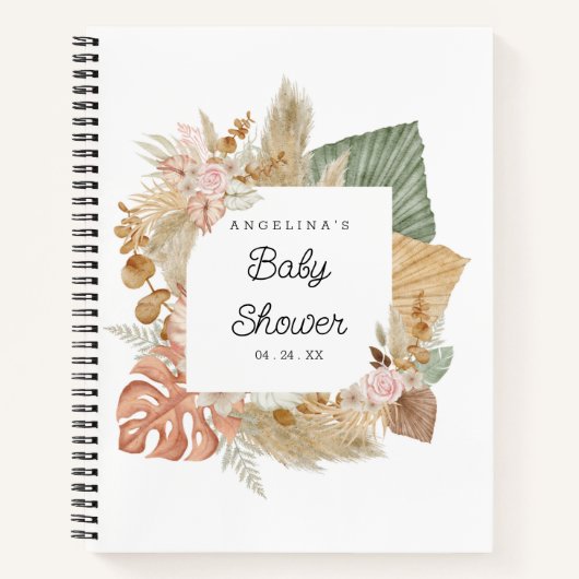 Dry Flowers Baby shower Cadeaulijst Notitieboek (Voorkant)