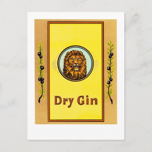 Dry Gin Lion Briefkaart (Voorkant)