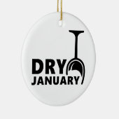 Dry Januari, één maand groene alcohol de drinken Keramisch Ornament (Rechts)