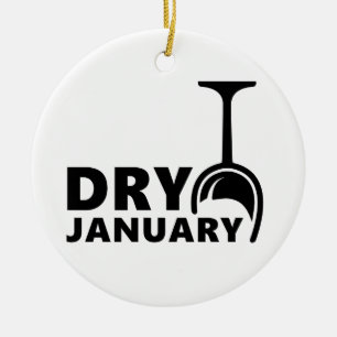 Dry Januari, één maand groene alcohol de drinken Keramisch Ornament