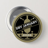 Dry January Challenge-aanmoediging Ronde Button 7,6 Cm (Voorkant /achterkant)