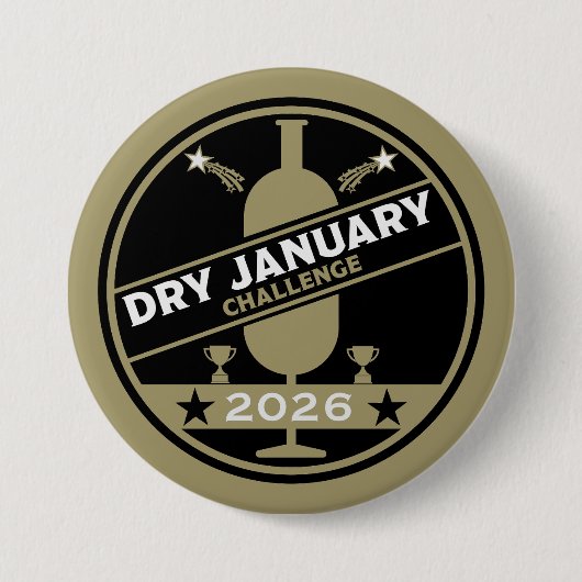 Dry January Challenge-aanmoediging Ronde Button 7,6 Cm (Voorkant)