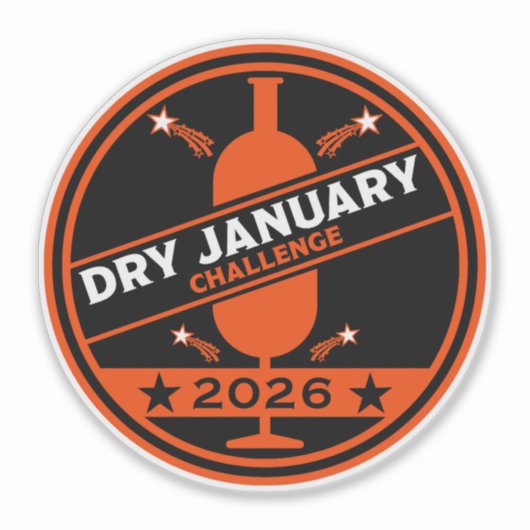 Dry January Challenge-aanmoediging Sticker (Voorkant)
