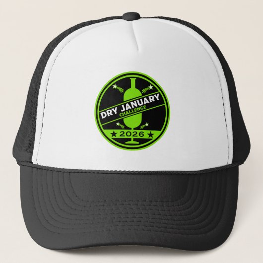 Dry January Challenge-aanmoediging Trucker Pet (Voorkant)