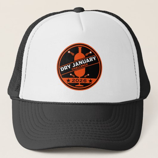 Dry January Challenge-aanmoediging Trucker Pet (Voorkant)