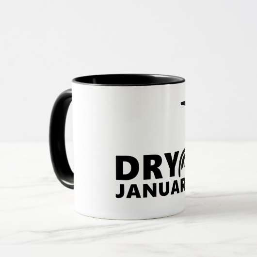 Dry january, één maand geen alcohol te drinken mok (Voorkant links)