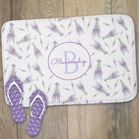 Dry Lavender Flower Bundles Monogram Badmat