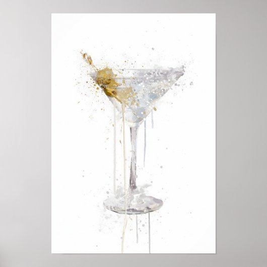 Dry Martini Cocktail Poster (Voorkant)
