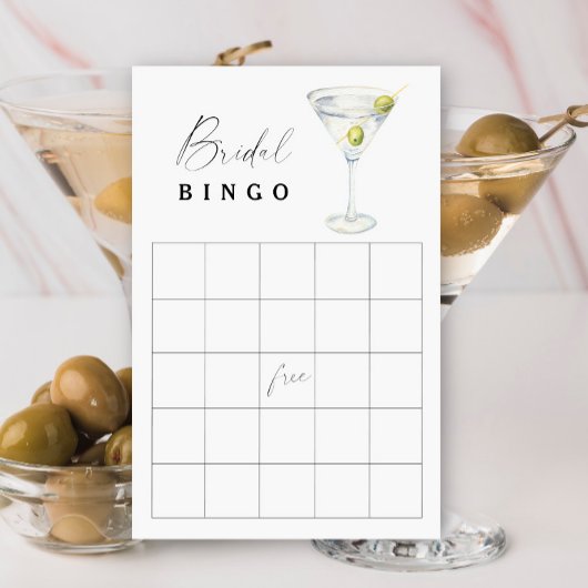 Dry Martini Vrijgezellenfeest bingo spel