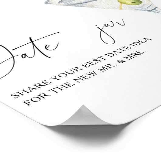 Dry Martini Vrijgezellenfeest Datum nacht ideeën Poster (Hoek)