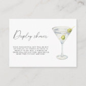 Dry Martini Vrijgezellenfeest Display douche Informatiekaartje (Voorkant)
