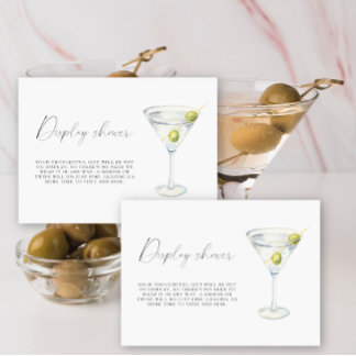 Dry Martini Vrijgezellenfeest Display douche Informatiekaartje