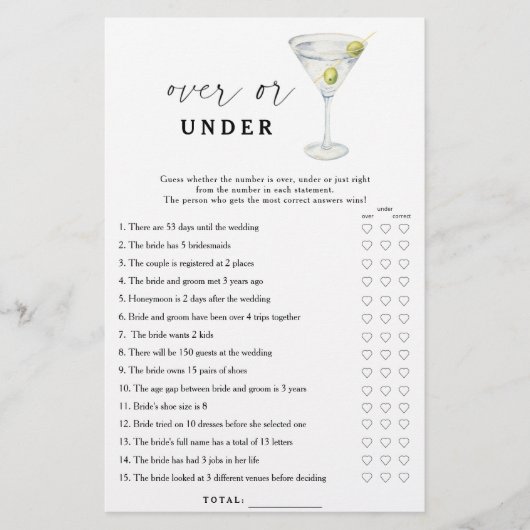 Dry martini vrijgezellenfeest Over of onder het sp (Voorkant)