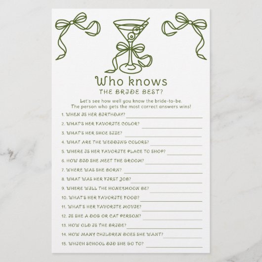 Dry Martini Wie kent de bruid het beste? (Voorkant)