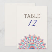 Dry Pampas Grass Mandala Wedding Table Number Kaart (Voorkant / Achterkant)