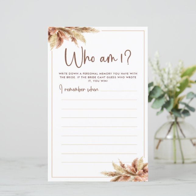 Dry Pampas Grass | Wie ben ik Kaart? (Staand voorkant)