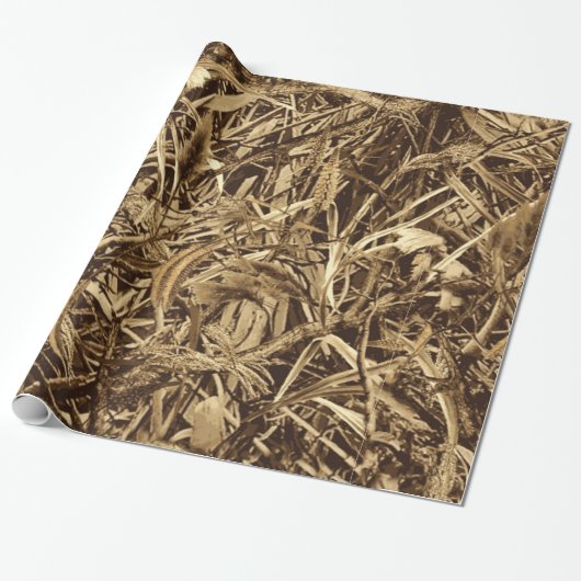 Dry Reeds Duck Blind Wrapping Paper Cadeaupapier (Uitgerold)