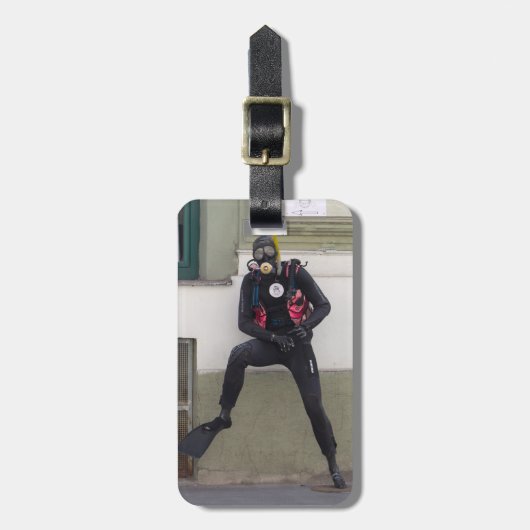 Dry Scuba Diver Bagagelabel (Voorkant verticaal)