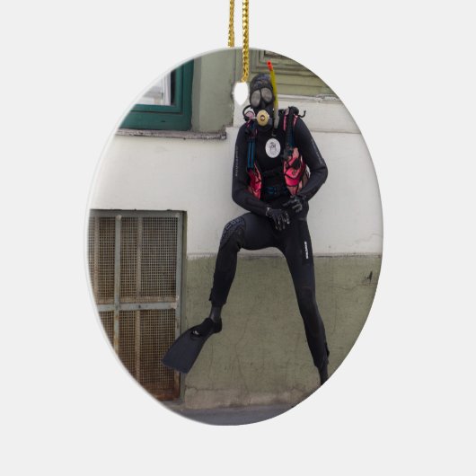 Dry Scuba Diver Keramisch Ornament (Rechts)