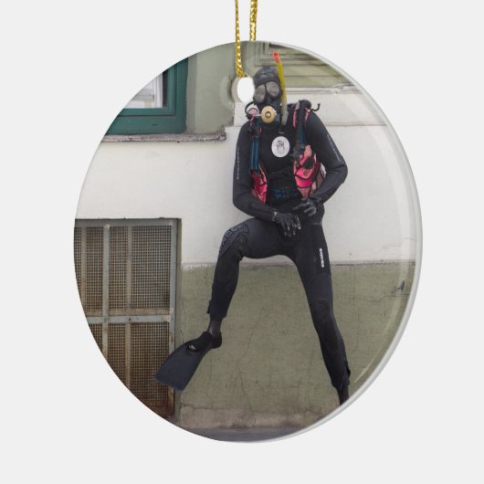 Dry Scuba Diver Keramisch Ornament (Links)