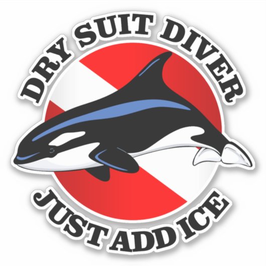 Dry Suit Diver (rd) Sticker (Voorkant)